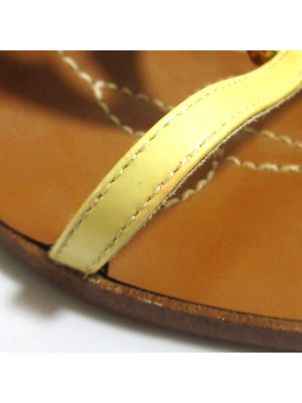 Louis Vuitton Monogram Strap Wedge Sole Sandals 35.5 Brown White - Picture 13 of 15